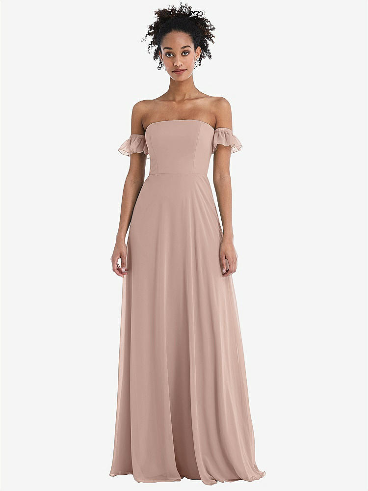 【NEW】【STYLE: TH046】オフショルダー フリル カフ 袖 シフォン マキシ ドレス【COLOR: Bliss】【SIZE: 00-30W】