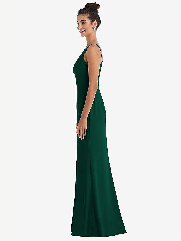 【NEW】【STYLE: TH047】オープンバック ハイネック ホルター トランペット ガウン【COLOR: Hunter Green】【SIZE: 00-30W】