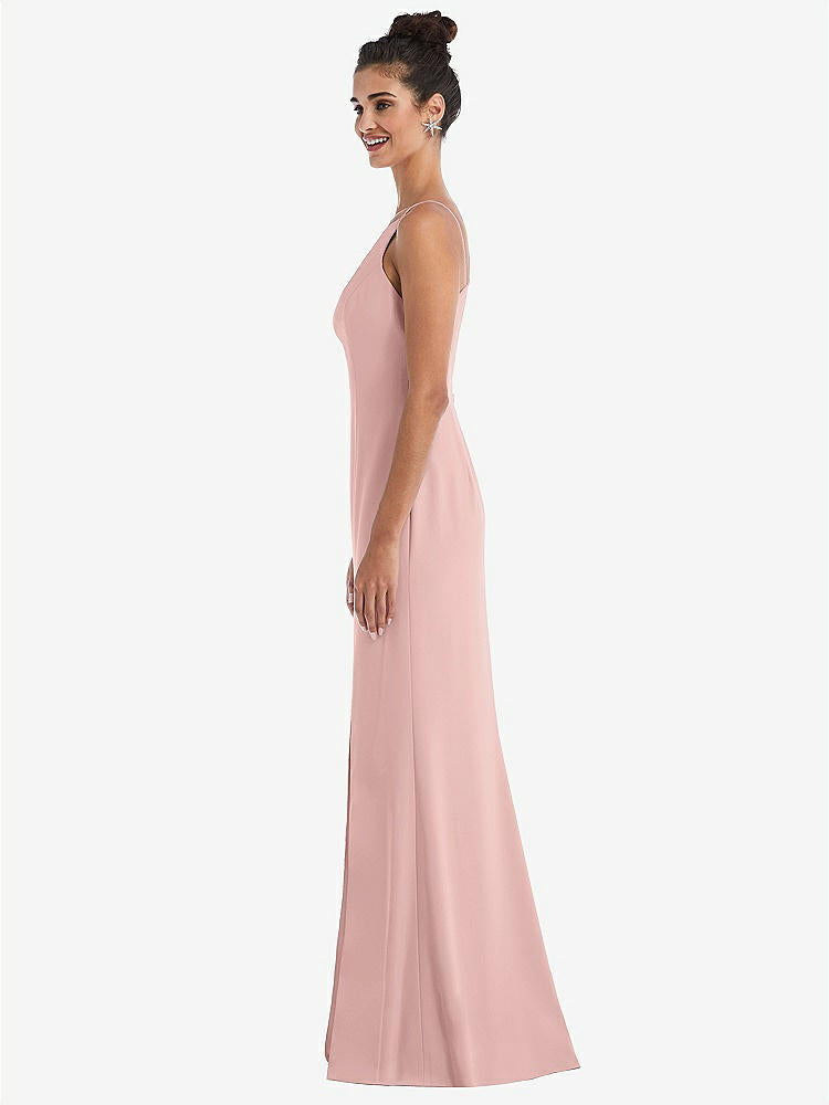 【STYLE: TH047】Open-Back High-Neck Halter Trumpet Gown【COLOR: Rose - PANTONE Rose Quartz】