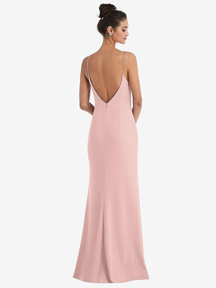 【STYLE: TH047】Open-Back High-Neck Halter Trumpet Gown【COLOR: Rose - PANTONE Rose Quartz】
