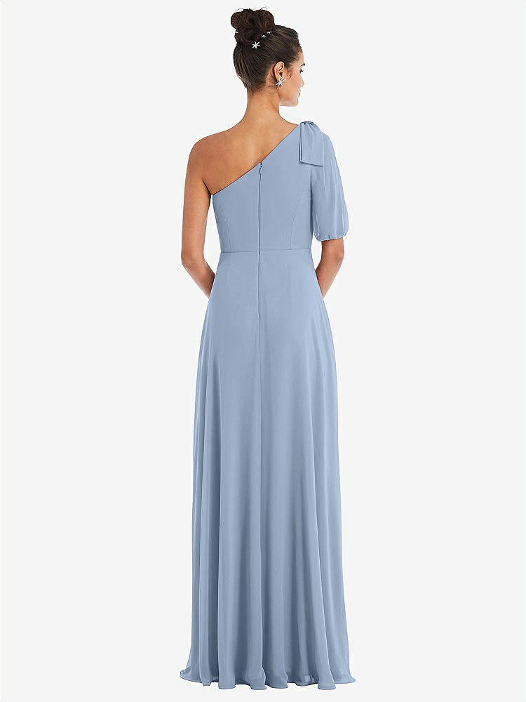 【STYLE: TH048】Bow One-Shoulder Flounce Sleeve Maxi Dress【COLOR: Cloudy】