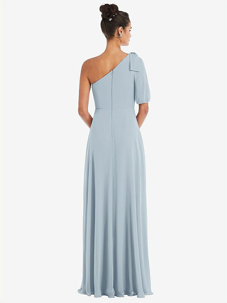 【STYLE: TH048】Bow One-Shoulder Flounce Sleeve Maxi Dress【COLOR: Mist】