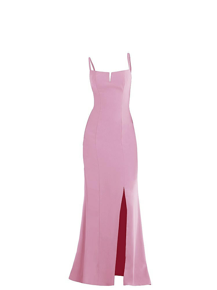 【NEW】【STYLE: TH049】ノッチ クレープ トランペット ガウン 前面 スリット【COLOR: Powder Pink】【SIZE: 00-30W】