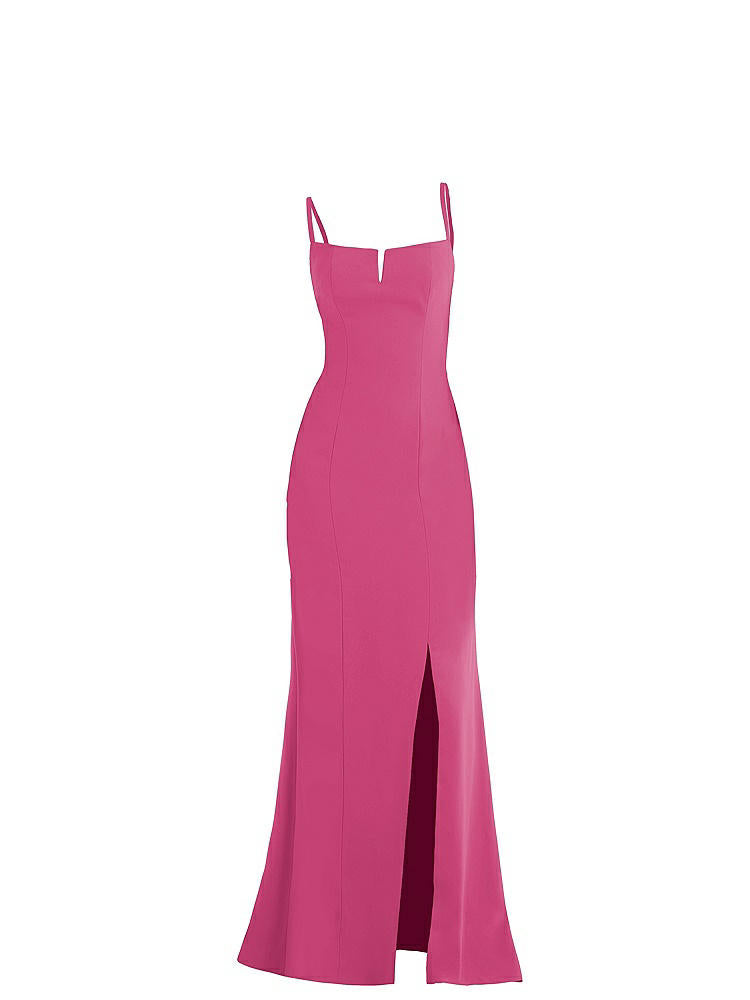 【NEW】【STYLE: TH049】ノッチ クレープ トランペット ガウン 前面 スリット【COLOR: Tea Rose】【SIZE: 00-30W】
