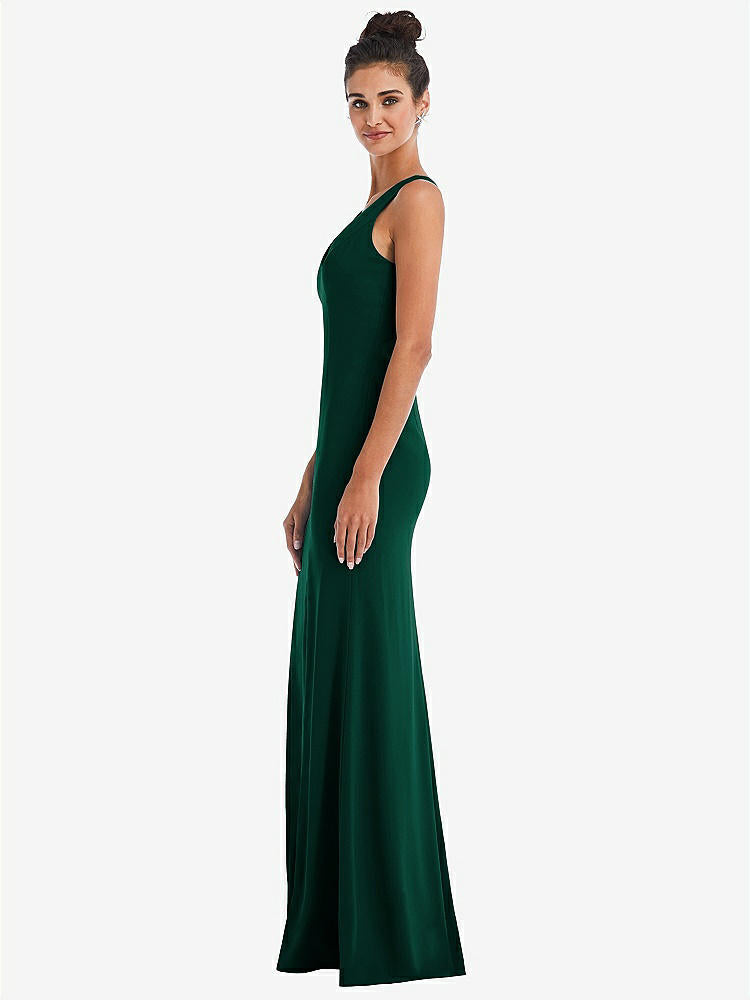 【NEW】【STYLE: TH050】CRISS-CROSS CUTOUT BACK MAXI ドレス 前面 スリット【COLOR: Hunter Green】【SIZE: 00-30W】