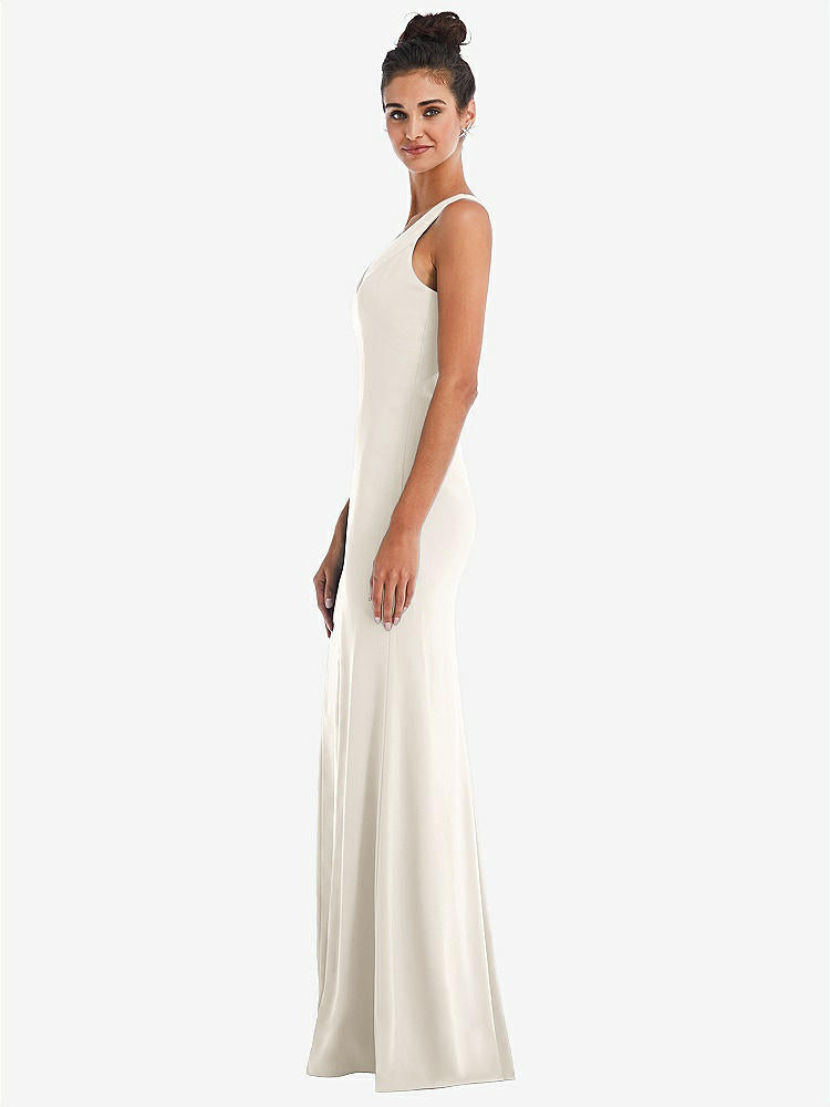 【NEW】【STYLE: TH050】CRISS-CROSS CUTOUT BACK MAXI ドレス 前面 スリット【COLOR: Ivory】【SIZE: 00-30W】