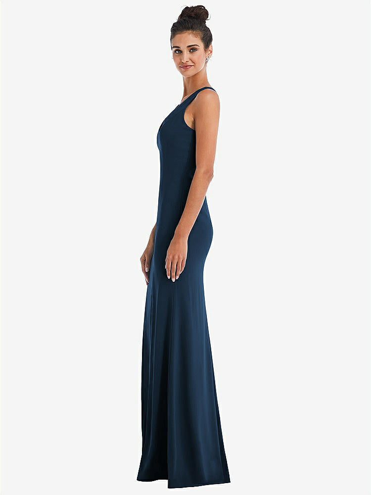 【NEW】【STYLE: TH050】CRISS-CROSS CUTOUT BACK MAXI ドレス 前面 スリット【COLOR: Sofia Blue】【SIZE: 00-30W】