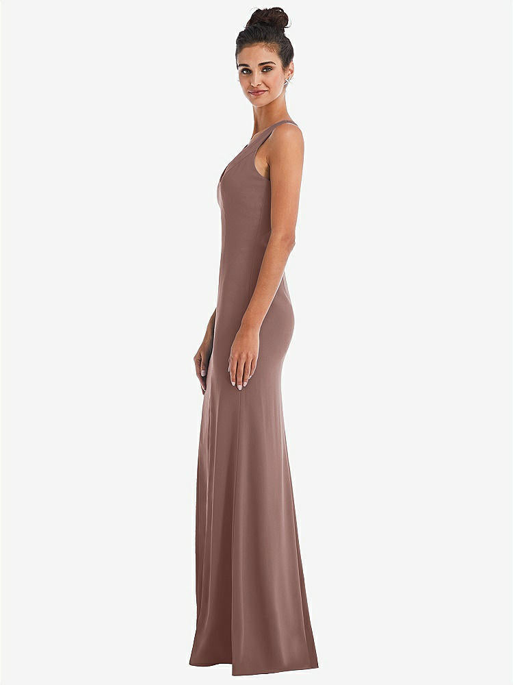 【NEW】【STYLE: TH050】CRISS-CROSS CUTOUT BACK MAXI ドレス 前面 スリット【COLOR: Sienna】【SIZE: 00-30W】
