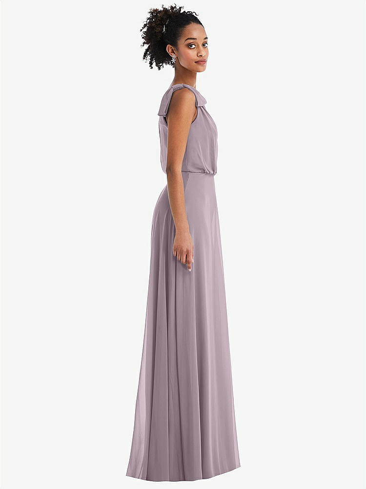 【NEW】【STYLE: TH052】ワンショルダー 弓 ブルーソン ボディス マキシ ドレス【COLOR: Lilac Dusk】【SIZE: 00-30W】