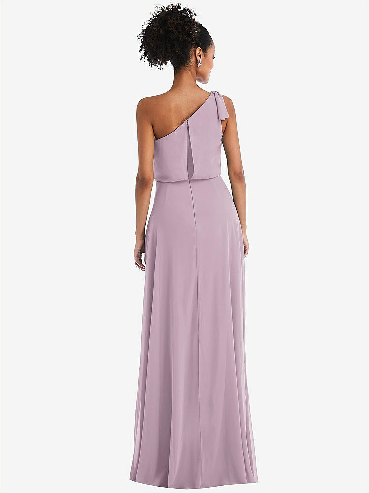 【STYLE: TH052】One-Shoulder Bow Blouson Bodice Maxi Dress【COLOR: Suede Rose】