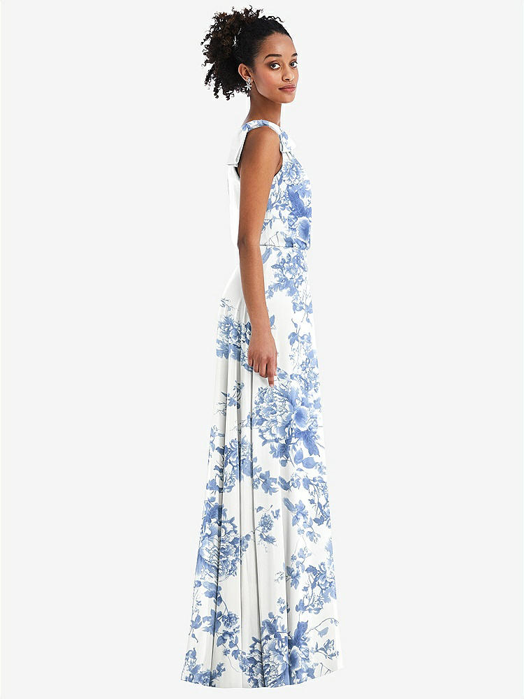 【NEW】【STYLE: TH052】ワンショルダー 弓 ブルーソン ボディス マキシ ドレス【COLOR: Cottage Rose Dusk Blue】【SIZE: 00-30W】