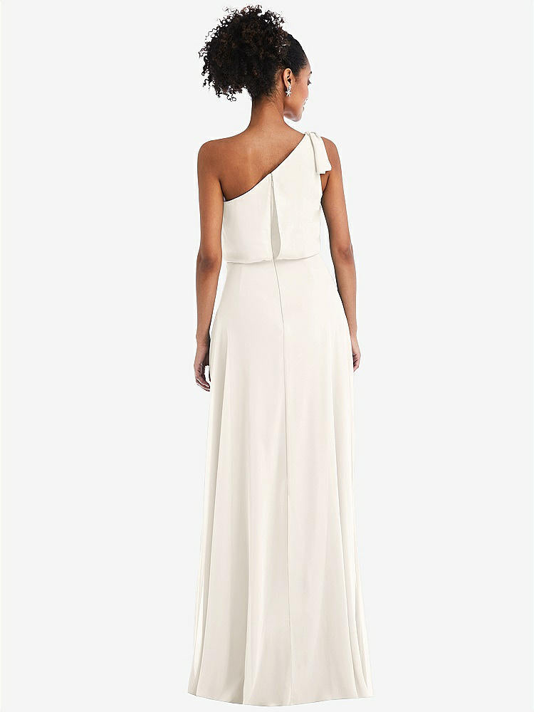 【NEW】【STYLE: TH052】ワンショルダー 弓 ブルーソン ボディス マキシ ドレス【COLOR: Ivory】【SIZE: 00-30W】