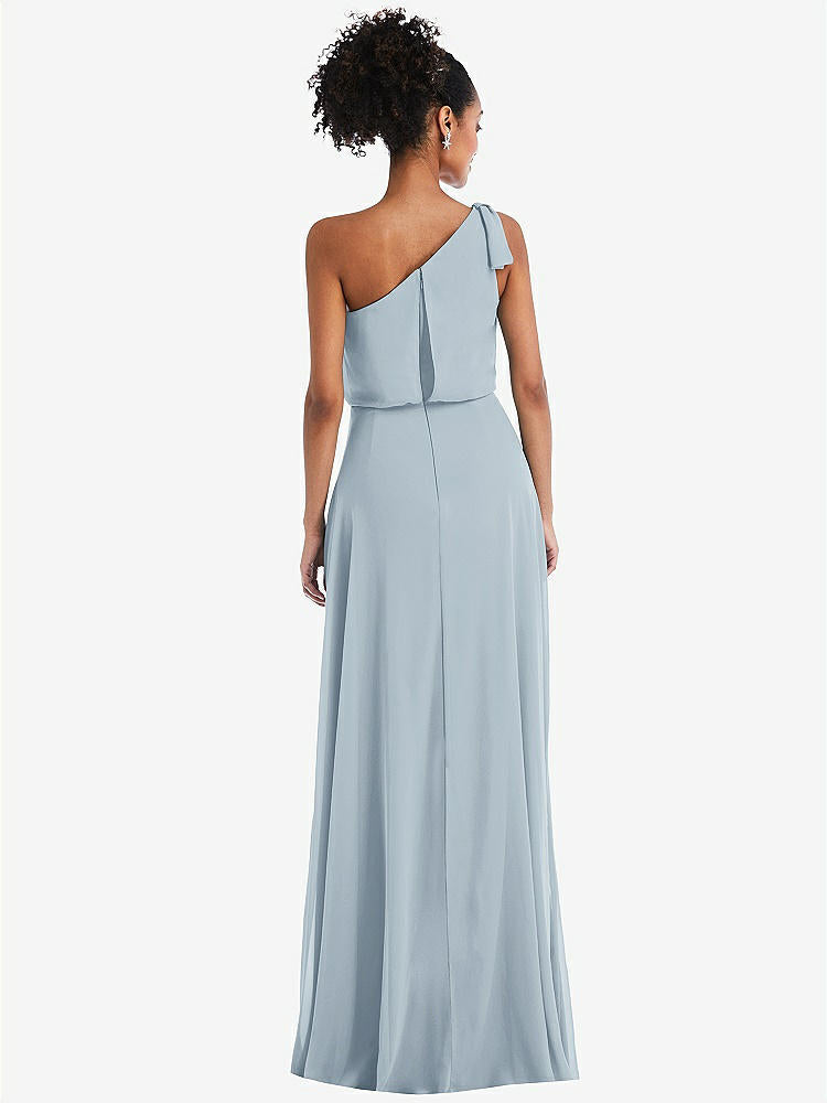【STYLE: TH052】One-Shoulder Bow Blouson Bodice Maxi Dress【COLOR: Mist】