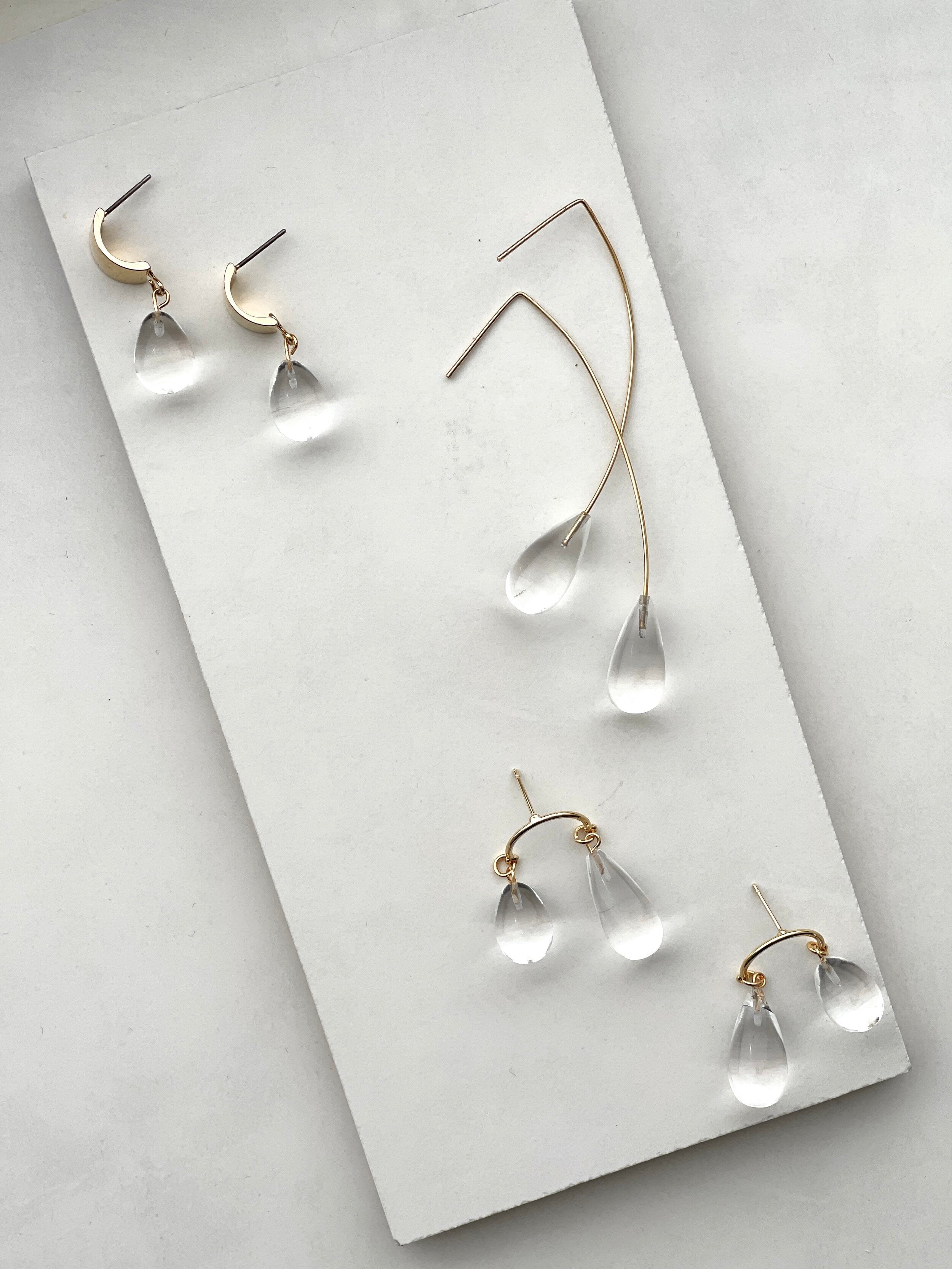 【新】【A.B. ELLIE】 Glass Asymmetrical Drop