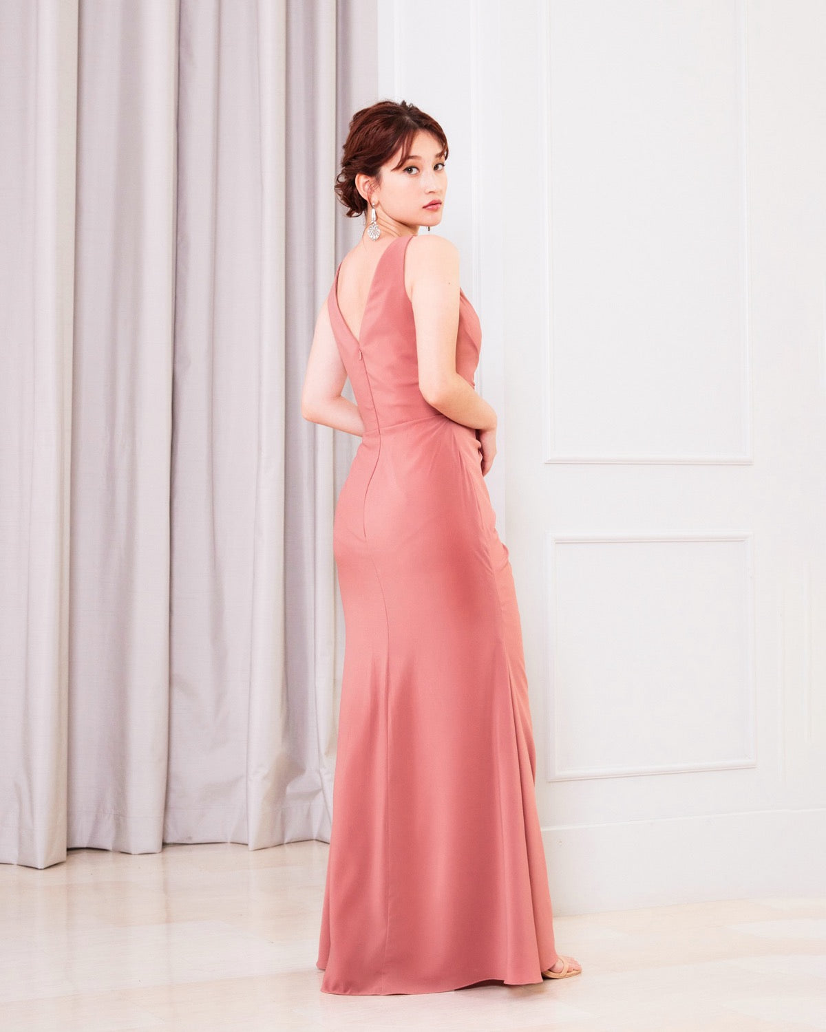 NV1014 V-neck long dress