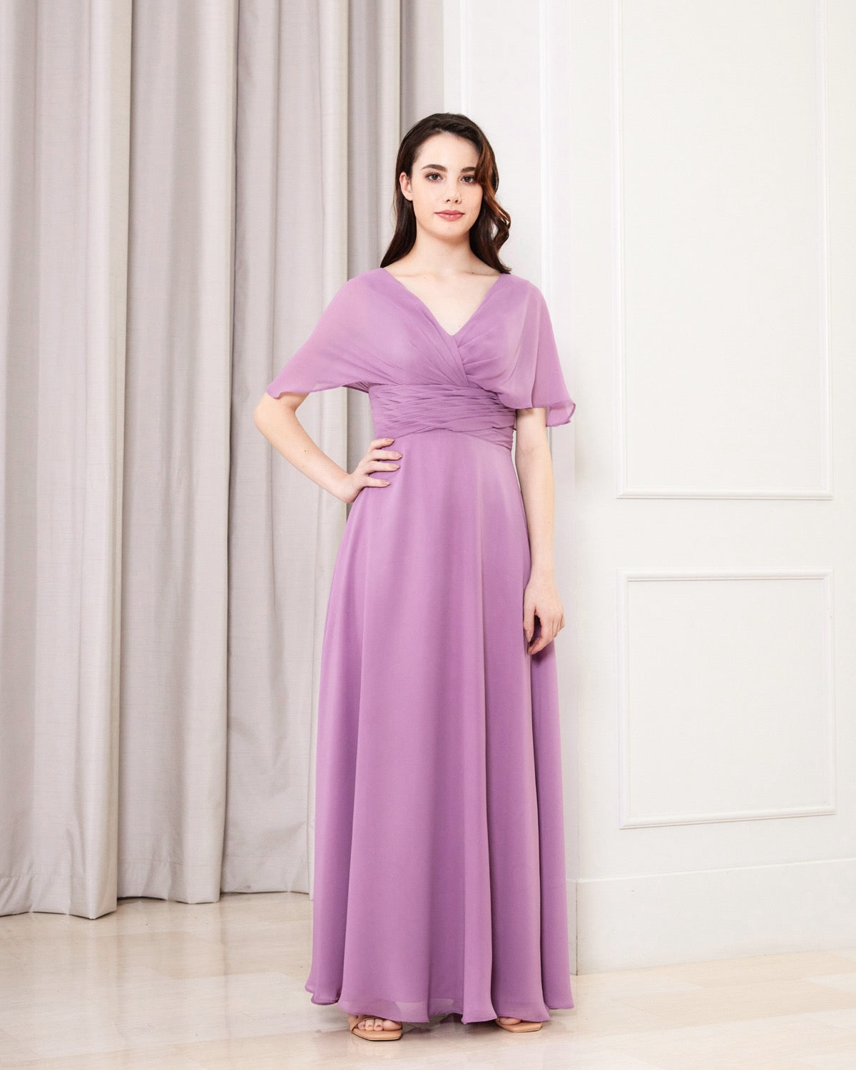 NV1028 Dolman sleeve long dress