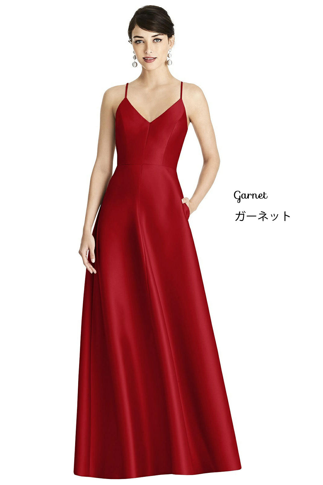 D750 サテンツイル デザイナーズ ロングドレス