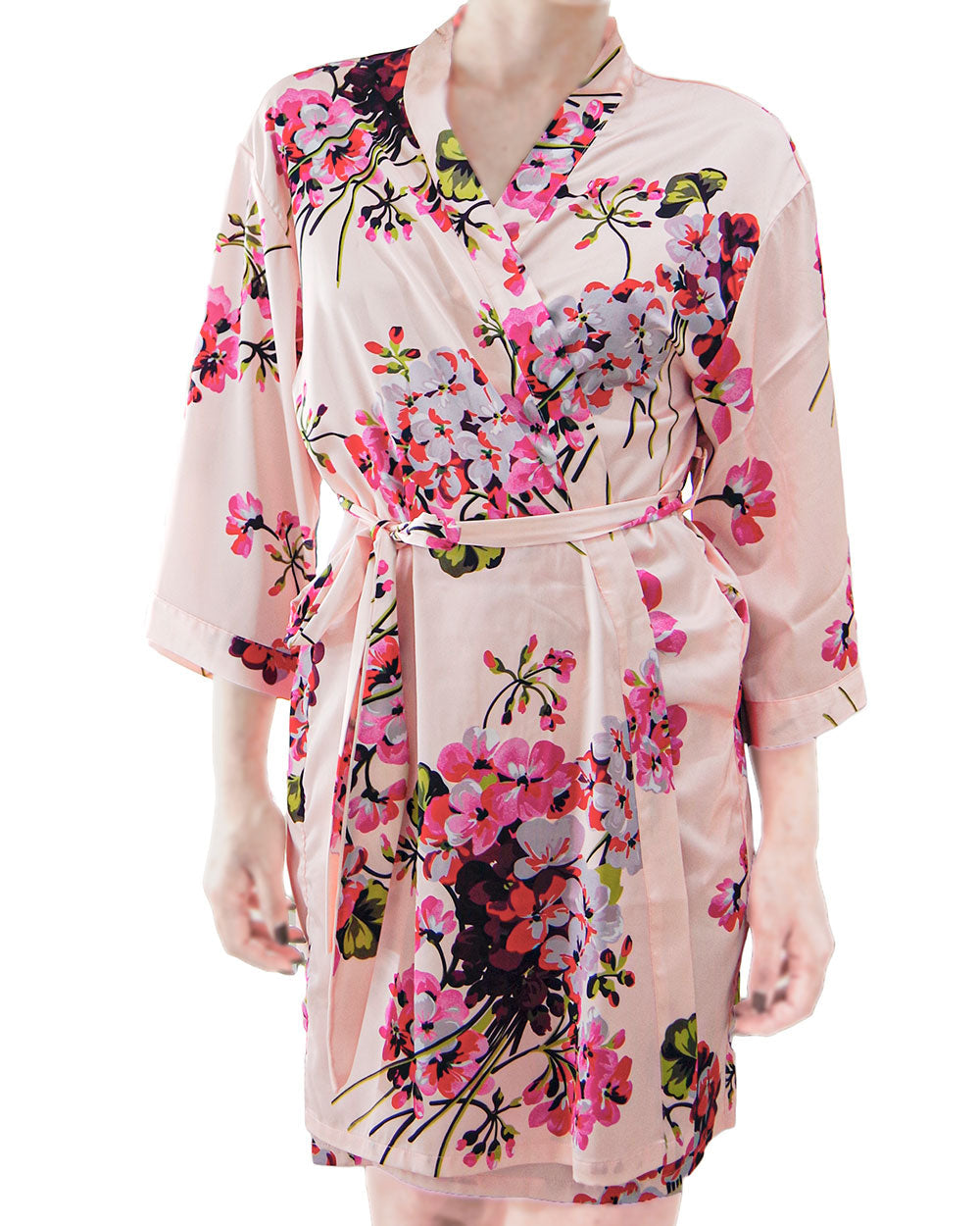 BridesmaidEmbroidered Flower Print Bridesmaid Satin Gown