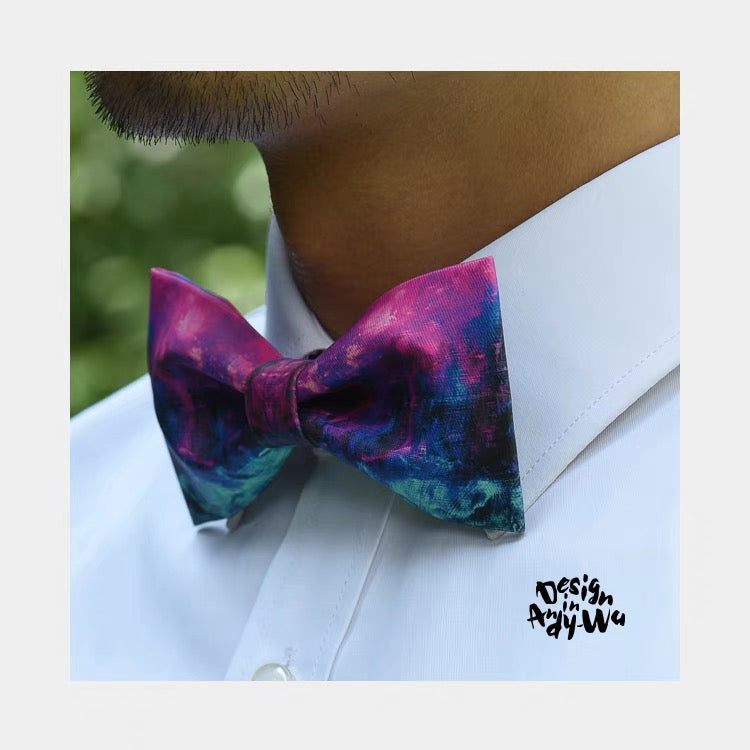 【お取り寄せ商品】パープルマジック プリント 蝶ネクタイ