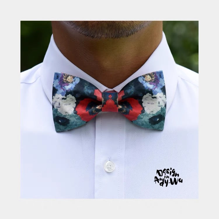 【お取り寄せ商品】パラディソ 花柄 プリント 蝶ネクタイ