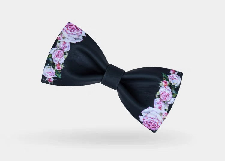 【お取り寄せ商品】ローズインザダーク プリント 蝶ネクタイ