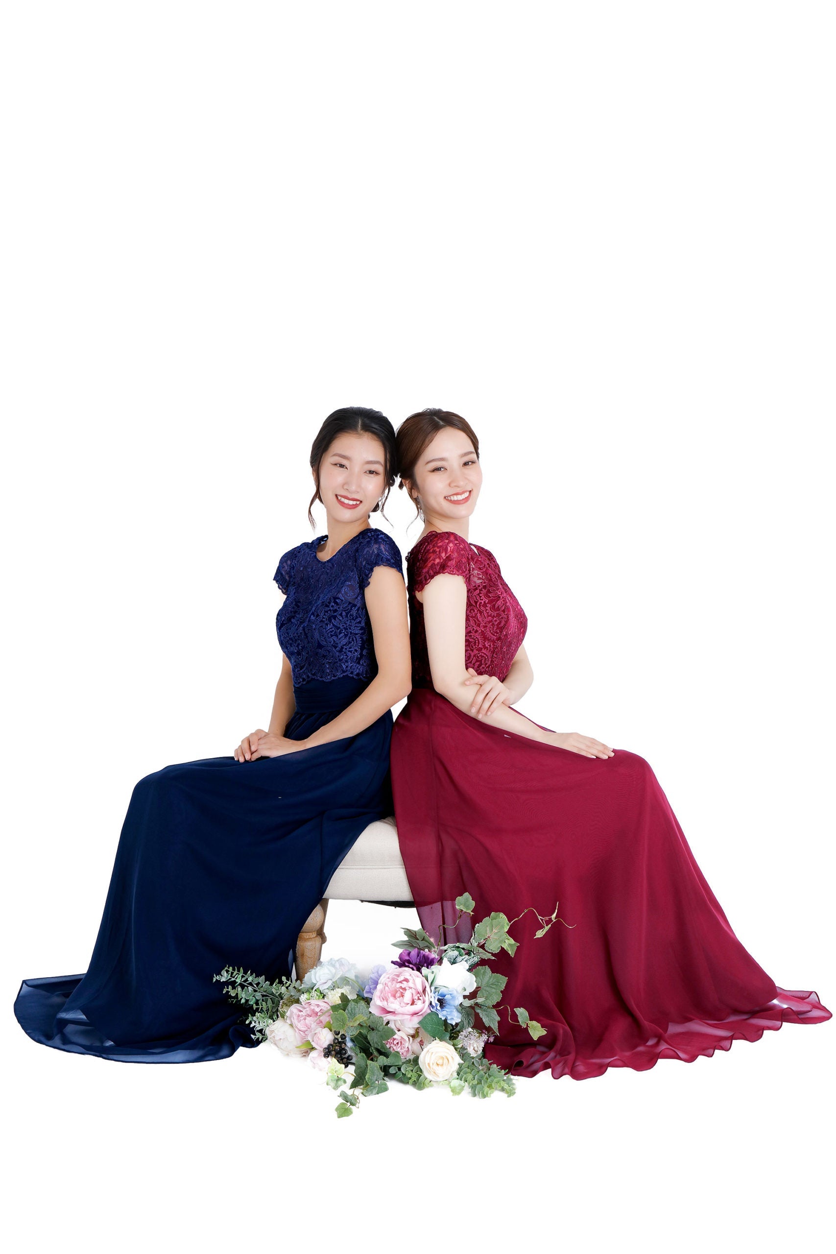 L723 Bridesmaid lace long dress 56 colors