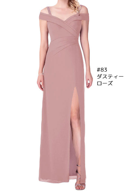 MB311 オフショルダー ロングドレス 77色