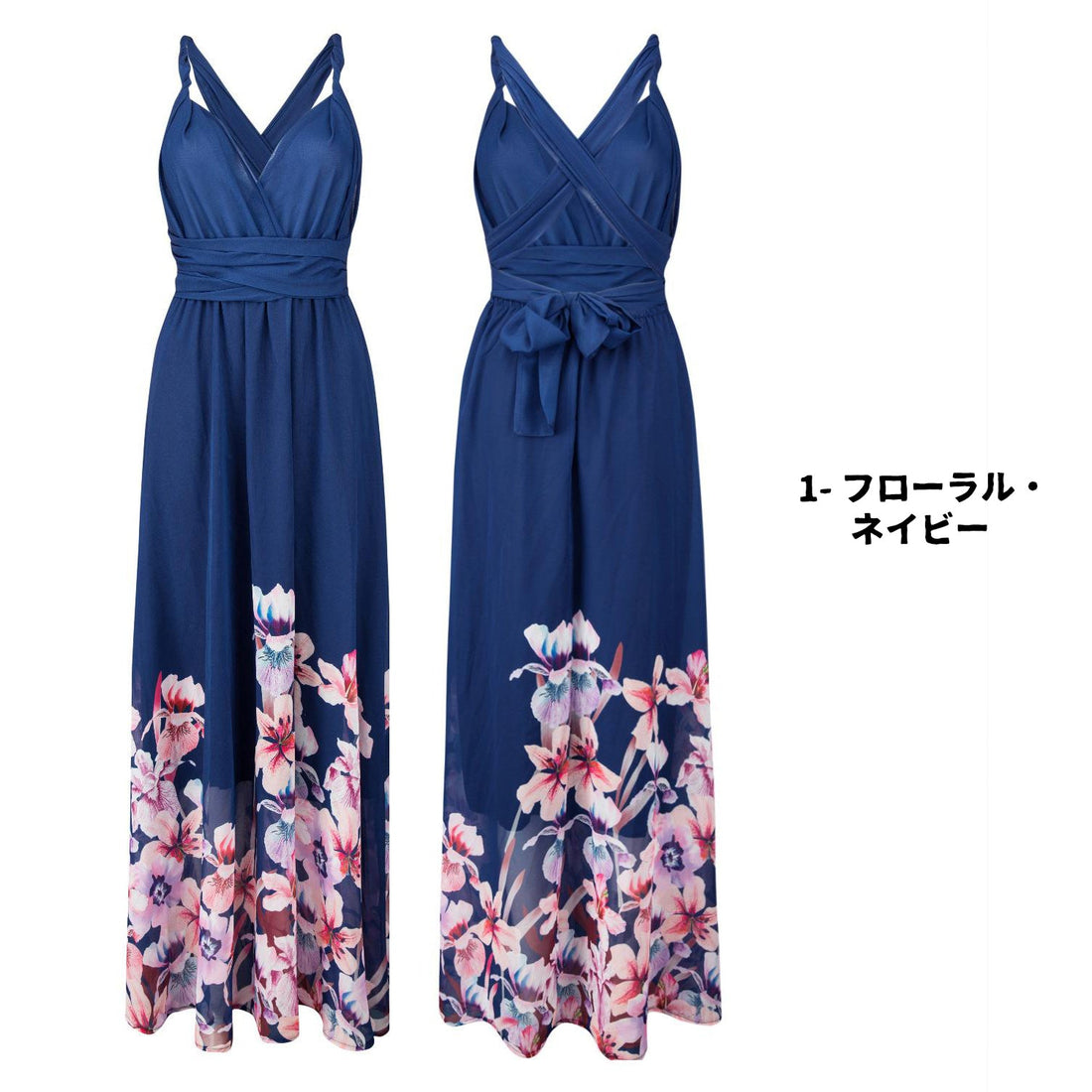 TW005 プリント ツイスト&ラップドレス