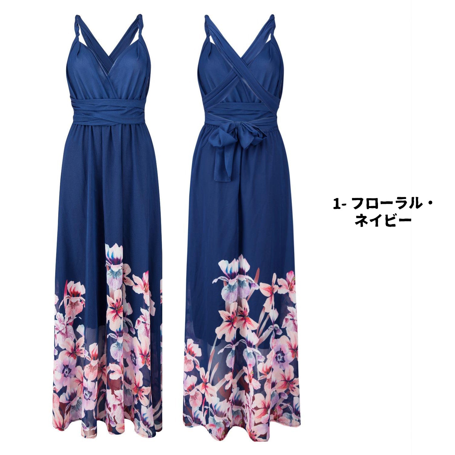 TW005 プリント ツイスト&ラップドレス