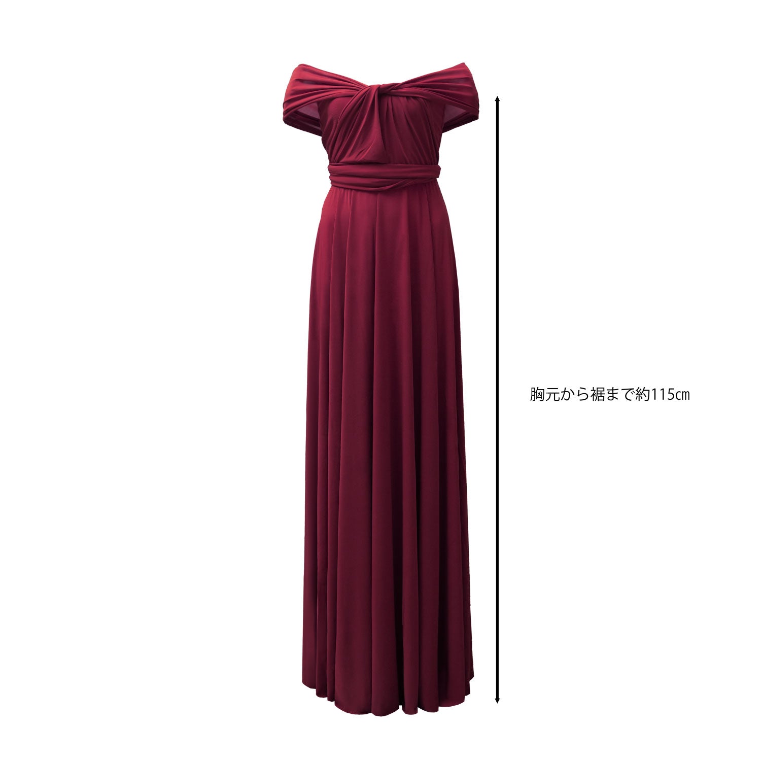 [SALE] Length 115cm Twist &amp;amp; Wrap Dress Burgundy [Same day shipping]