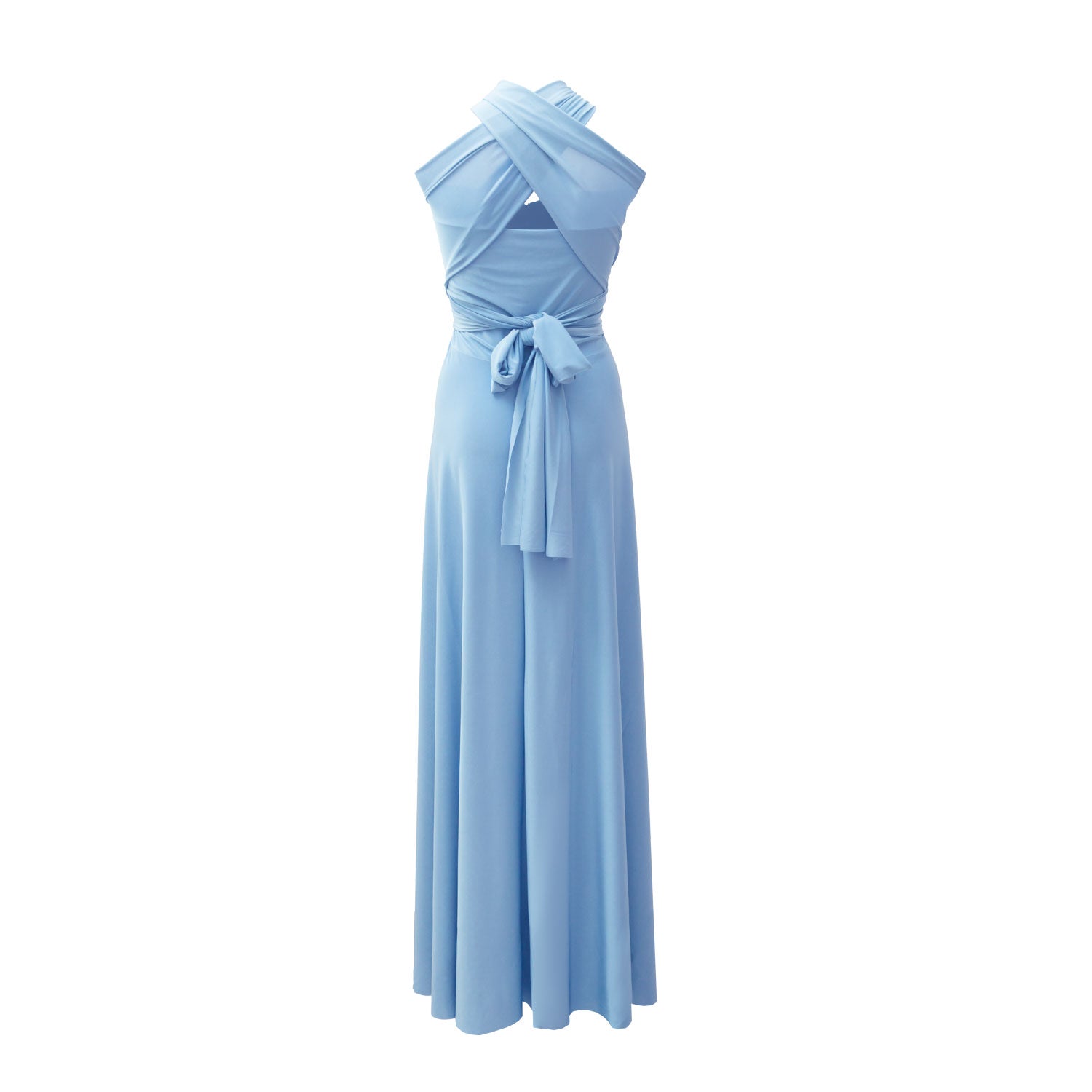 [SALE] Length 115cm Twist &amp;amp; Wrap Dress Powder Blue [Same day shipping]