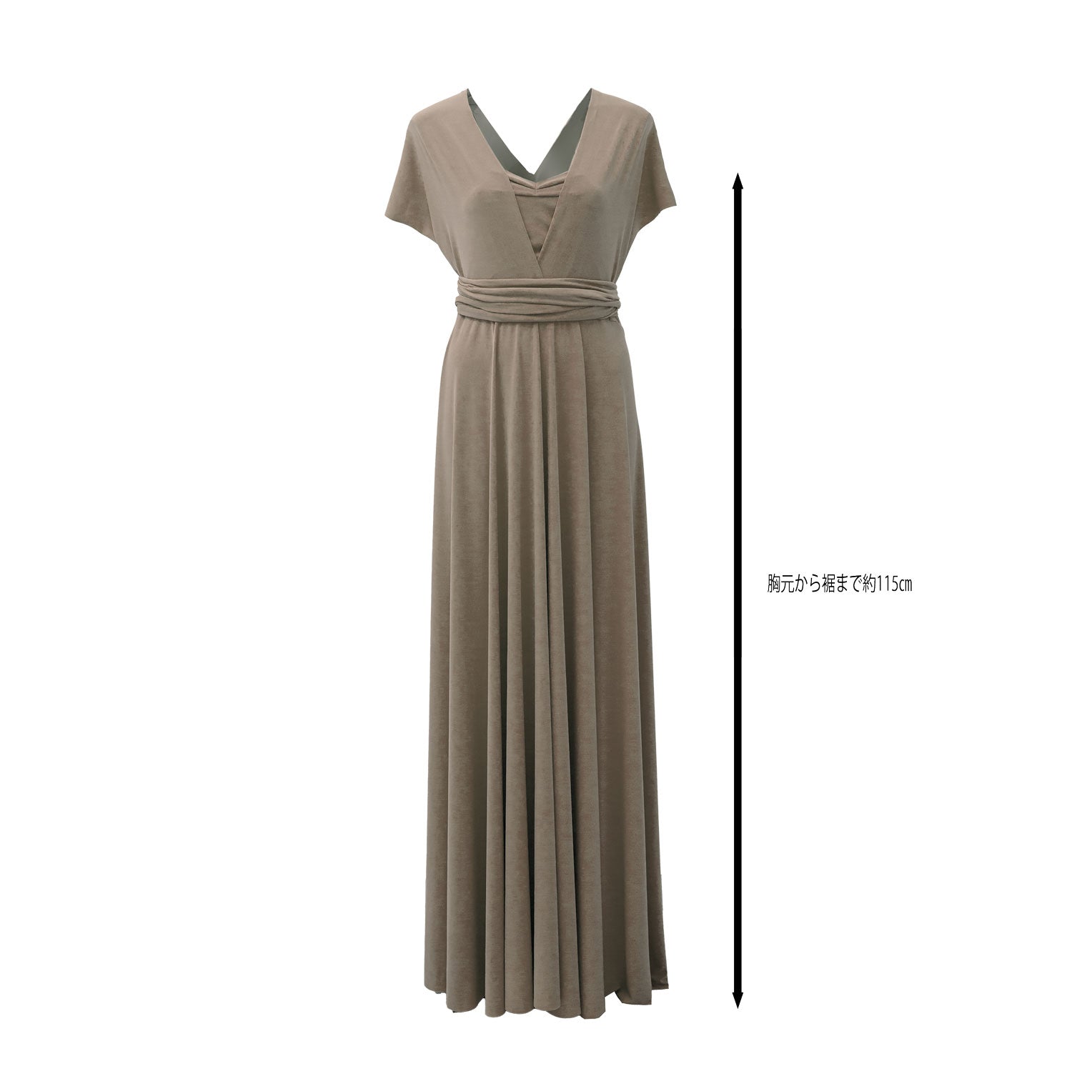 [SALE] Length 115cm Twist &amp;amp; Wrap Dress Taupe [Same day shipping]