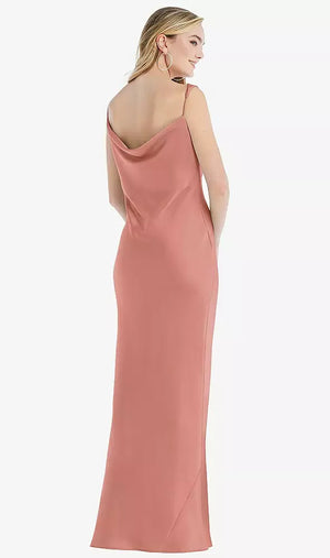 ワンショルダー ロングドレス | 全14色展開 ‐ Style 8211（バック）