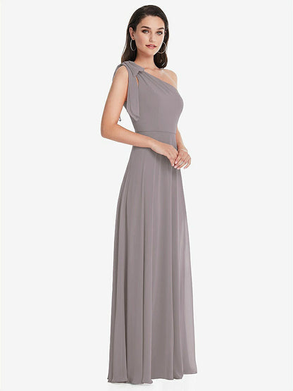 【NEW】【STYLE: 1561】ドレープ ワンショルダー マキシ ドレス スカーフ 弓【COLOR: Sky Blue】【SIZE: 00-30W】 - Cashmere Gray その他4