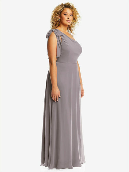 【NEW】【STYLE: 1561】ドレープ ワンショルダー マキシ ドレス スカーフ 弓【COLOR: Sky Blue】【SIZE: 00-30W】 - Cashmere Gray その他3