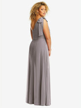 【NEW】【STYLE: 1561】ドレープ ワンショルダー マキシ ドレス スカーフ 弓【COLOR: Sky Blue】【SIZE: 00-30W】 - Cashmere Gray 背面