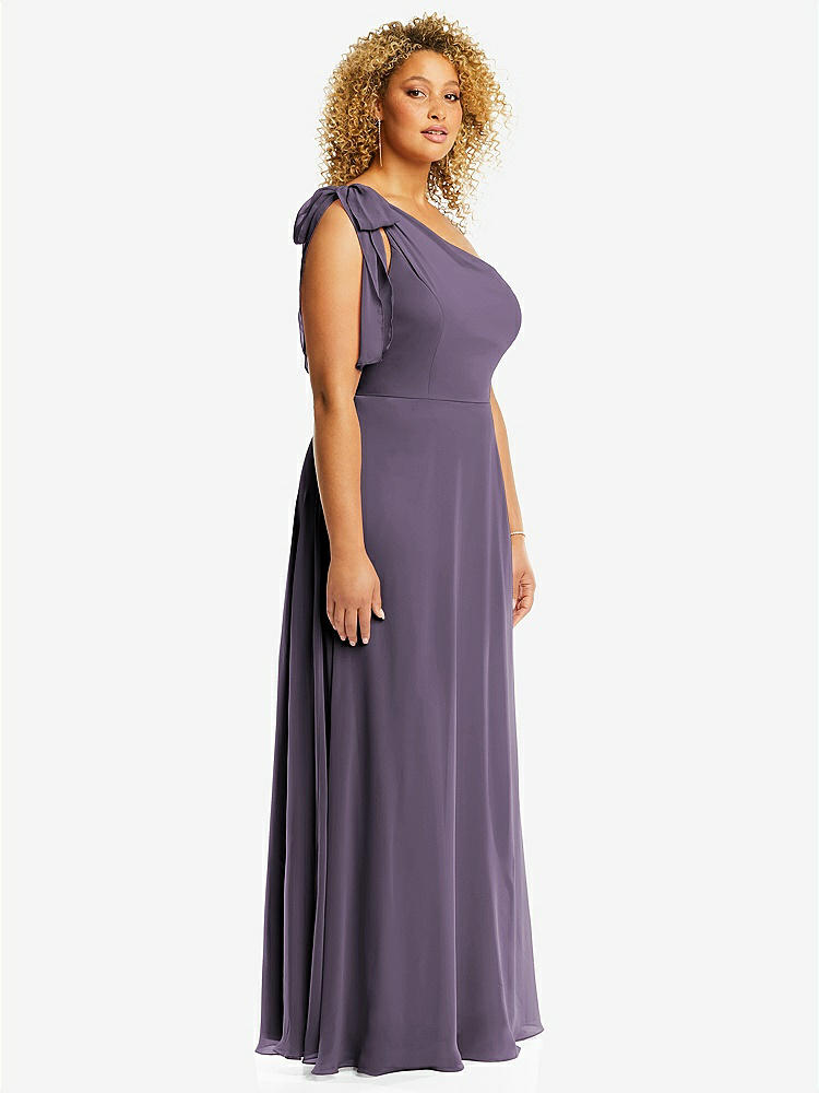 【NEW】【STYLE: 1561】ドレープ ワンショルダー マキシ ドレス スカーフ 弓【COLOR: Sky Blue】【SIZE: 00-30W】 - Lavender その他1