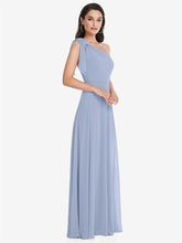 【NEW】【STYLE: 1561】ドレープ ワンショルダー マキシ ドレス スカーフ 弓【COLOR: Sky Blue】【SIZE: 00-30W】 - Sky Blue その他3