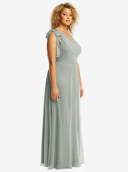 【NEW】【STYLE: 1561】ドレープ ワンショルダー マキシ ドレス スカーフ 弓【COLOR: Sky Blue】【SIZE: 00-30W】 - Willow Green その他3