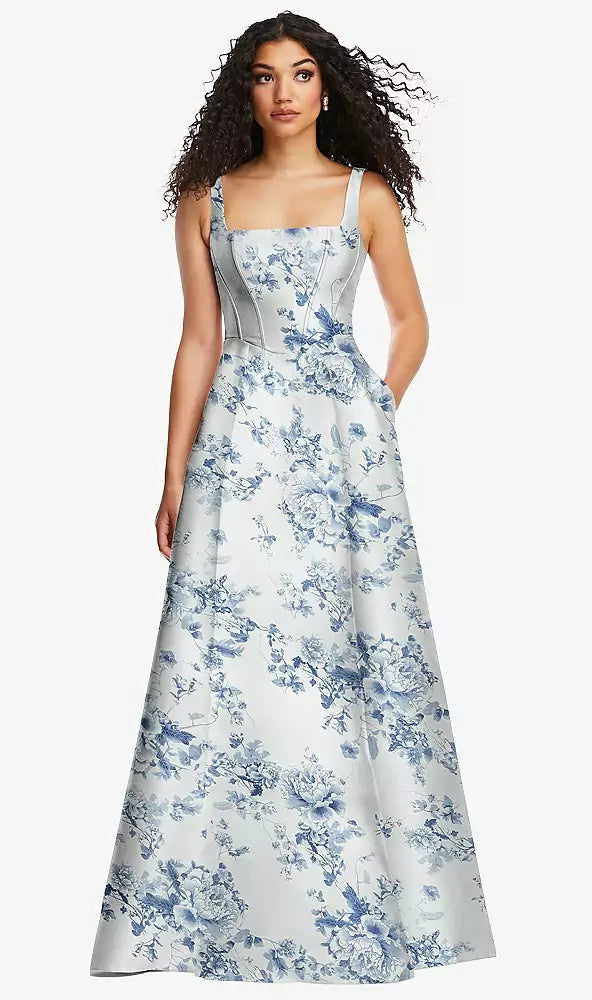 D844FP cottage rose larkspur フロント