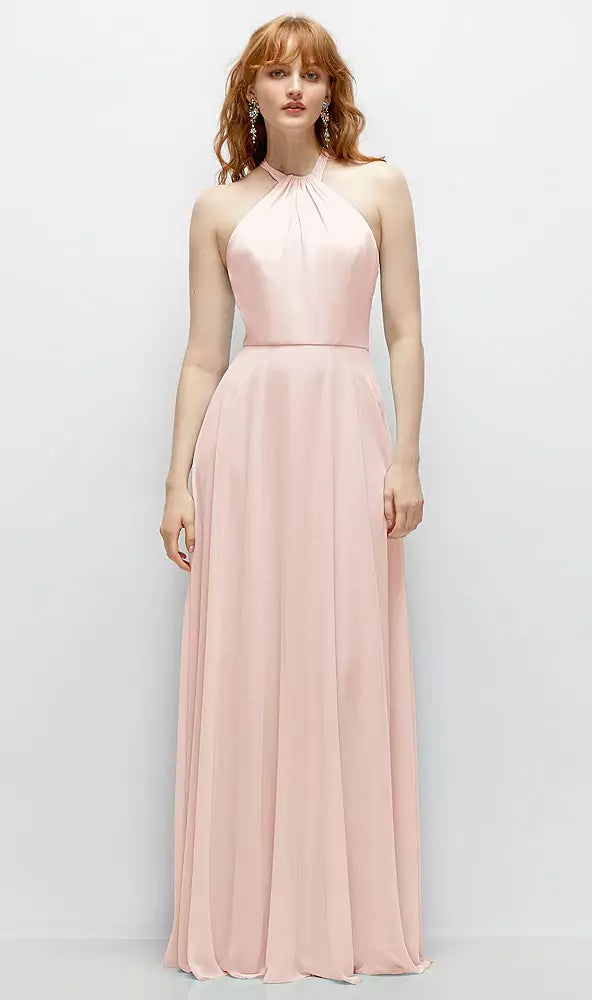 シフォン ホルターネック ロングドレス | 全27色展開 ‐ Style TH137