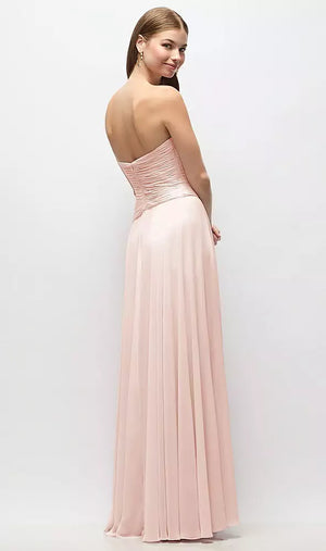 シフォン アシンメトリー ロングドレス | 全23色展開 ‐ Style 3184（バック）