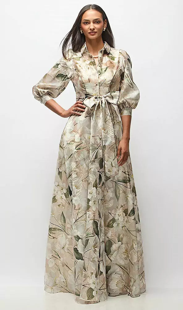 プラム × ジャカード ロングドレス ‐ Style 6933MOJ