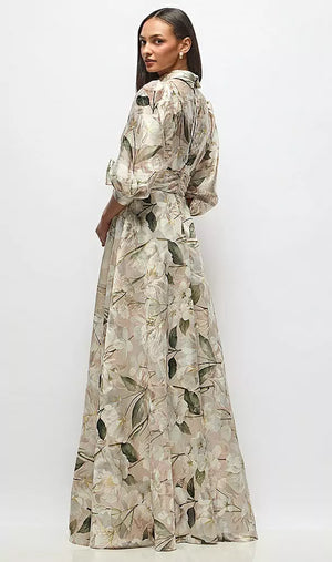 プラム × ジャカード ロングドレス ‐ Style 6933MOJ（バック）