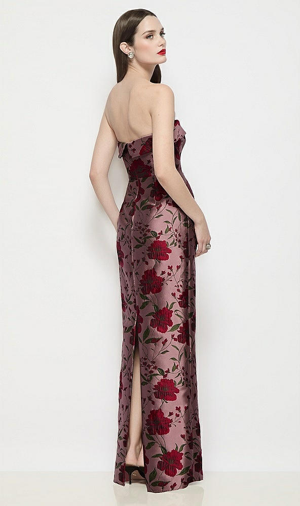 【STYLE: D897WRB】ストラップレス カフネック ワイルドローズ ブロケード マキシドレス（コラムスカート） - wild rose - Back