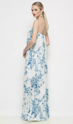 シフォン ストラップレス ロングドレス | 全3色展開 ‐ Style 3204FP（バック）