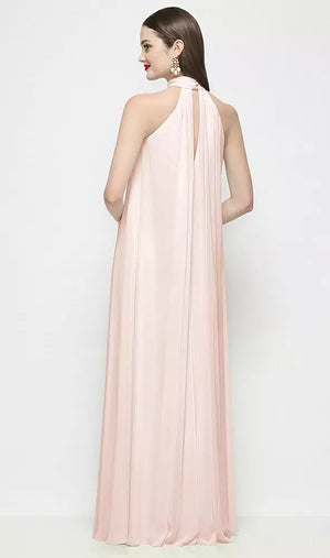 シフォン ホルターネック ロングドレス | 全23色展開 ‐ Style 3205（バック）