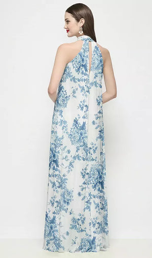 シフォン ホルターネック ロングドレス | 全3色展開 ‐ Style 3205FP（バック）