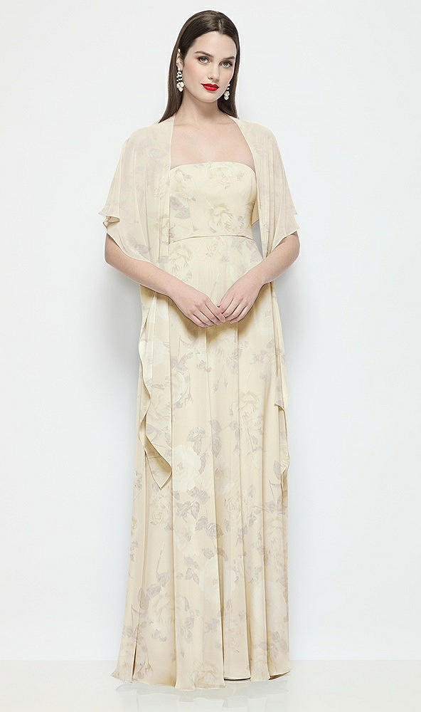 【STYLE: WRP1FP】フローラル シフォン フラウンスケープ - butter yellow floral