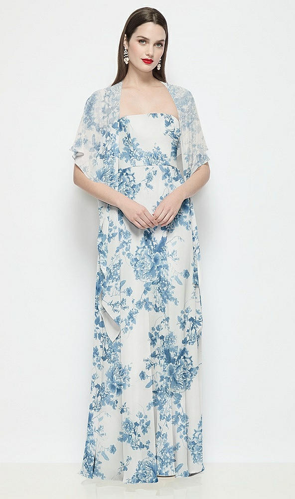 【STYLE: WRP1FP】フローラル シフォン フラウンスケープ - cottage rose dusk blue
